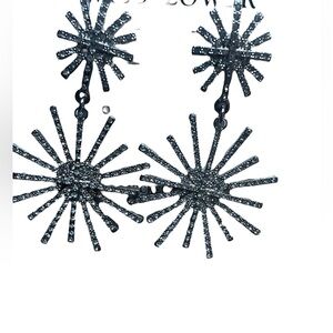 Starburst crystal earrings , pierced